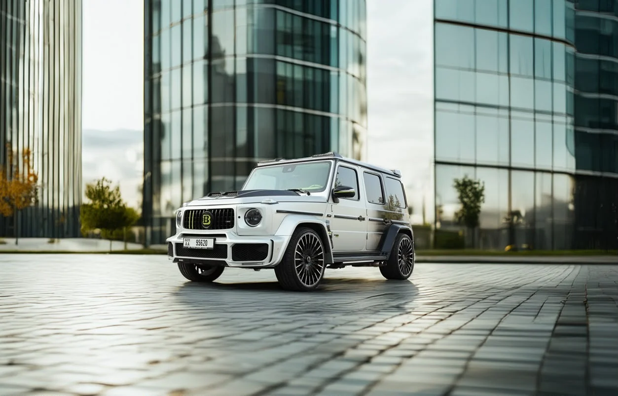 2023 Brabus G800 Silver & Black luxury car rental in Dubai
