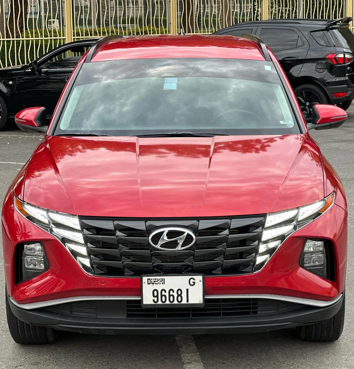 2024 Hyundai Tucson Red luxury car rental in Dubai
