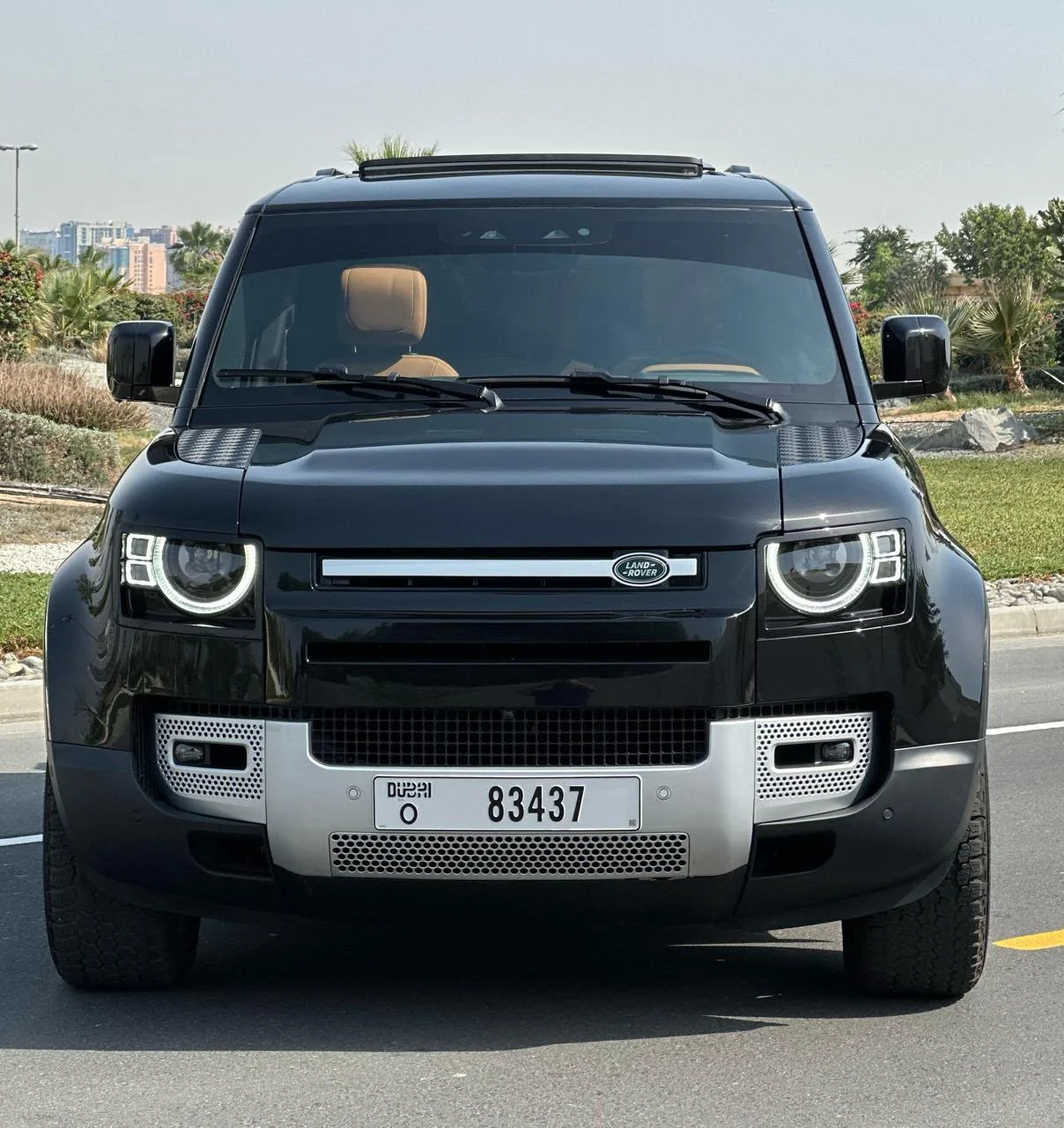 2024 Land Rover Defender Black luxury car rental in Dubai