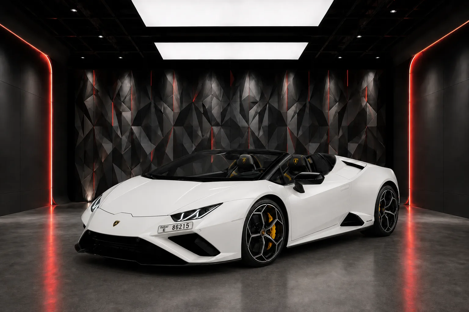 2023 Lamborghini Huracan Evo Spyder White luxury car rental in Dubai