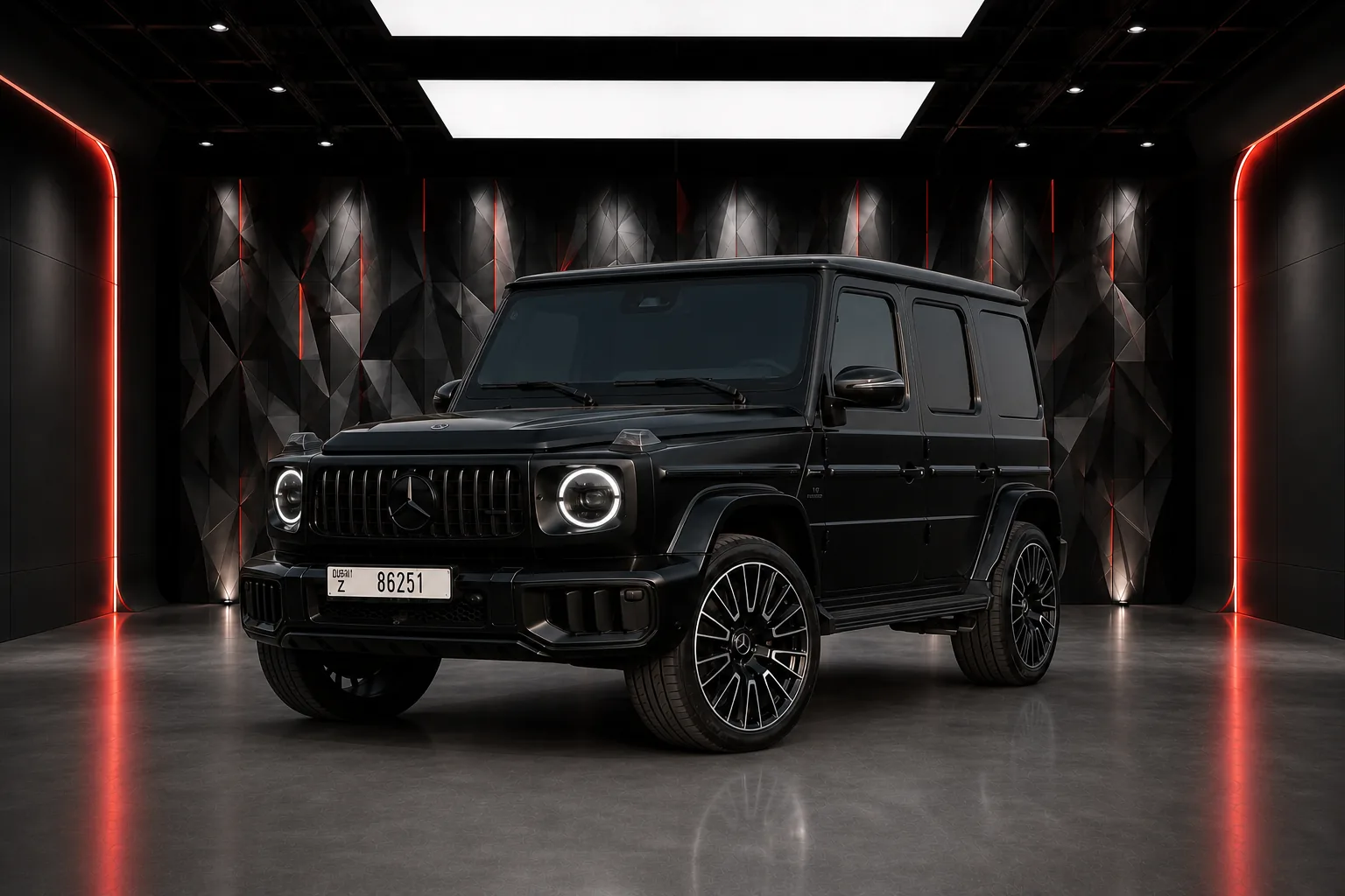 2026 Mercedes-AMG G63 Black luxury car rental in Dubai