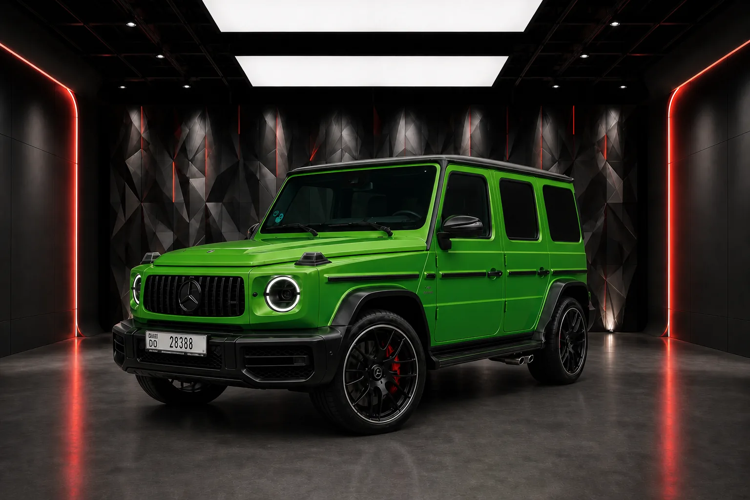 2024 Mercedes-AMG G63 Green luxury car rental in Dubai